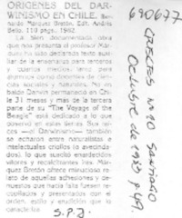 Orígenes del darwinismo en Chile.
