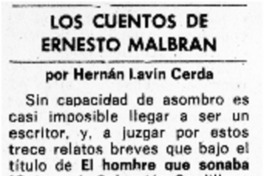 Los cuentos de Ernesto Malbran.