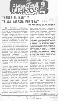 "Habla el mar" y "vieja galaxia porteña"