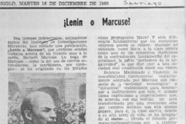 ¿Lenin o Marcuse?