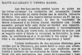 Maité Allamand y Teresa Hamel