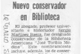 Nuevo conservador de biblioteca.