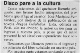Disco pare a la cultura