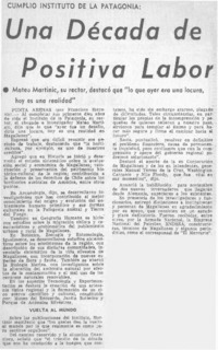 Una década de positiva labor