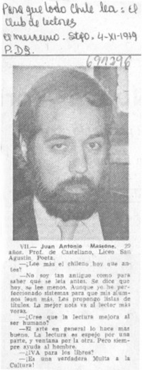 Juan Antonio Massone : [Entrevista]