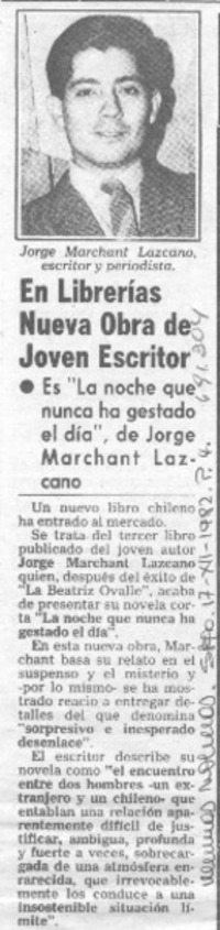 En librerías nueva obra de joven escritor.