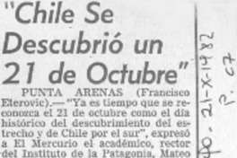 Chile se descubrió un 21 de octubre