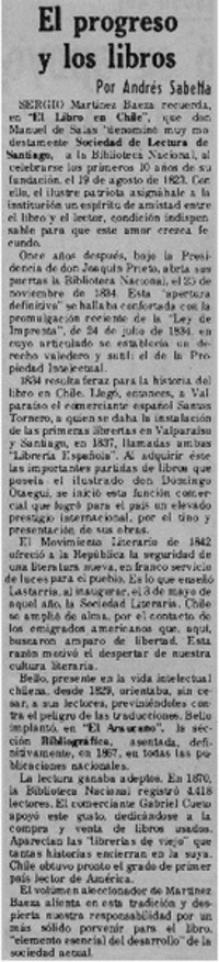 El progreso y los libros