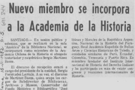Nuevo miembro se incorpora a la Academia de la Historia.
