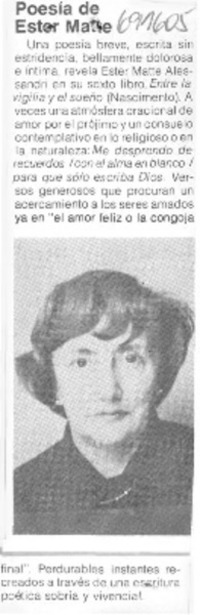 Poesía de Ester Matte.