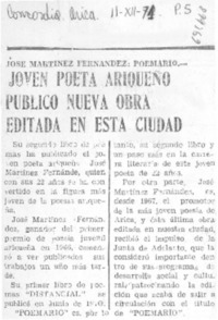 Joven poeta ariqueño publicó nueva obra editada en esta ciudad.