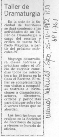 Taller de dramaturgia.