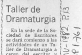 Taller de dramaturgia.
