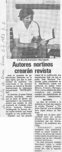 Autores nortinos crearán revista.
