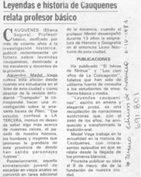 Leyendas e historia de Cauquenes relata profesor básico.