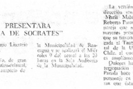 Actor Roberto Parada presentará en Rancagua "Apología de Sócrates".