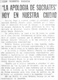 La apología de Sócrates" hoy en nuestra ciudad.