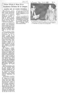 Academia Chilena de la Lengua cuenta con nuevo miembro.