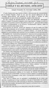 Chile y el mundo, 1970-1973