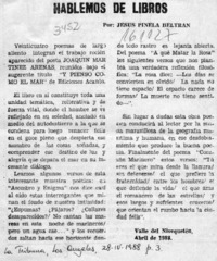 Hablemos de libros  [artículo] Jesús Pinela Beltrán.