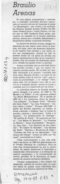 Braulio Arenas  [artículo].