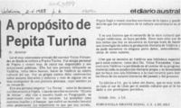 A propósito de Pepita Turina