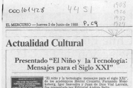 Presentado "El niño y la tecnología, mensajes para el siglo XXI"  [artículo].