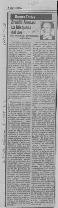 Braulio Arenas, la búsqueda del ser