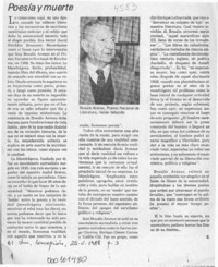 Poesía y muerte  [artículo] S.