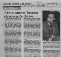 "Homo Amans" interesa a la educación chilena  [artículo].
