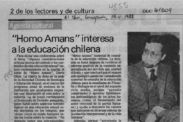 "Homo Amans" interesa a la educación chilena  [artículo].