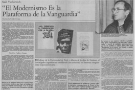 "El Modernismo es la plataforma de la vanguardia"