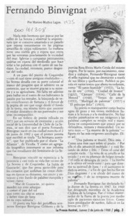 Fernando Binvignat  [artículo] Marino Muñoz Lagos.