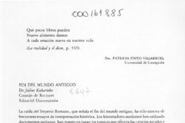 Fin del mundo antiguo  [artículo] Vicente Mengod.