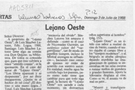 Lejano Oeste  [artículo] Baccio Salvo.
