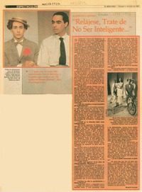 Alfredo Castro, "Relájese, trate de no ser inteligente -- "