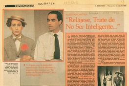 Alfredo Castro, "Relájese, trate de no ser inteligente -- "
