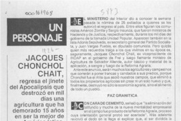 Jacques Chonchol Chait  [artículo] Hernán González Valdebenito.