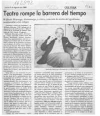 Teatro rompe la barrera del tiempo  [artículo].