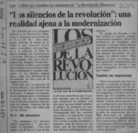 "Los Silencios de la revolución", una realidad ajena a la modernización  [artículo].