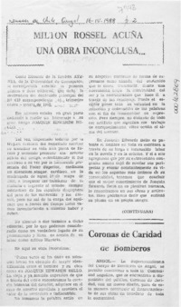 Milton Rossel Acuña una obra inconclusa  [artículo] A. Ribet Cea.