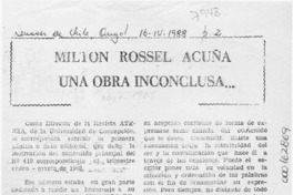 Milton Rossel Acuña una obra inconclusa  [artículo] A. Ribet Cea.