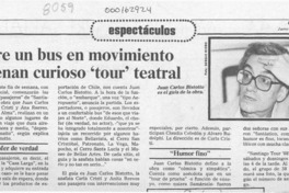 Sobre un bus en movimiento estrenan curioso 'tour' teatral  [artículo].