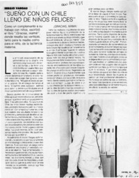"Sueño con un Chile lleno de niños felices"  [artículo] M. L. V.