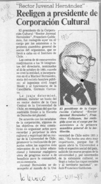 Reeligen a presidente de Corporación Cultural  [artículo].