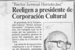 Reeligen a presidente de Corporación Cultural  [artículo].