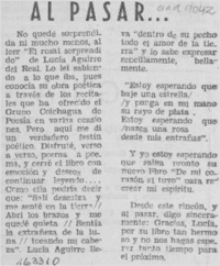 Al pasar --