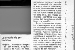 La alegría de ser hombre  [artículo] Víctor Gana E.