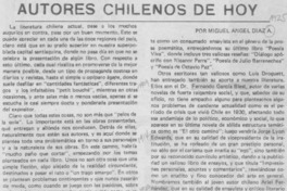 Autores chilenos de hoy
