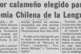 Escritor calameño elegido para Academia Chilena de la Lengua